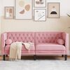 vidaXL 2-personers Chesterfield-sofa med bolsterpuder fl&oslash;jl pink