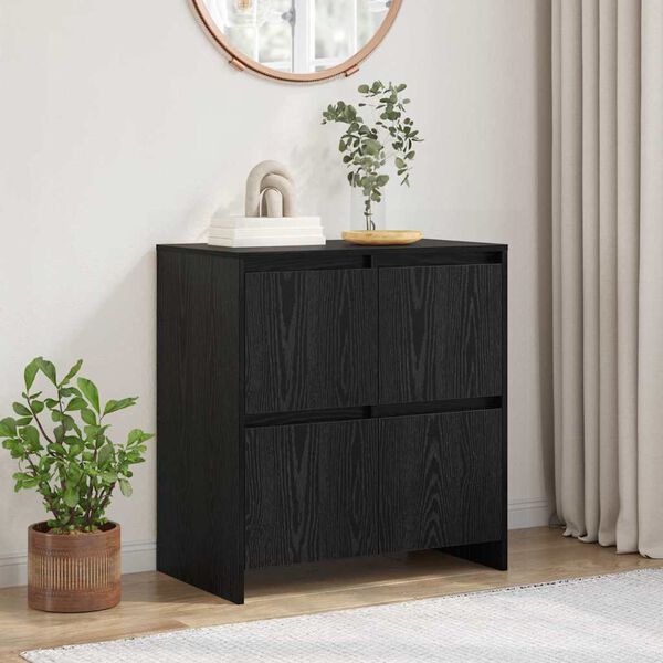 vidaXL Sideboard Sort eg 70 x 41 x 75 cm Konstrueret tr&aelig;