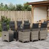 vidaXL Have Spisebordss&aelig;t med pude 9 pcs Beige polyrattan