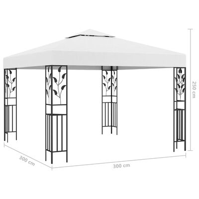 vidaXL pavillon med LED-lyskæder 3x3 m hvid