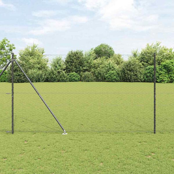 vidaXL Hegnsp&aelig;l Gr&aring; 10 x 1,6 m (36 mm net) St&aring;l og PVC