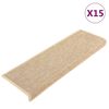 vidaXL trappem&aring;tter 15 stk. 65x21x4 cm lys beige rektangul&aelig;r kant
