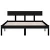 vidaXL sengeramme 150x200 cm King Size massivt fyrretr&aelig; sort