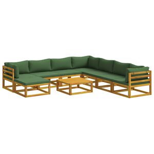 vidaXL Sofa S&aelig;t 9 stk. Naturfarvet Massivt Akacietr&aelig;