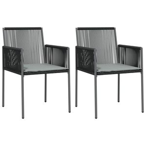 vidaXL havestole med hynder 2 stk. 54x60,5x83,5 cm polyrattan sort