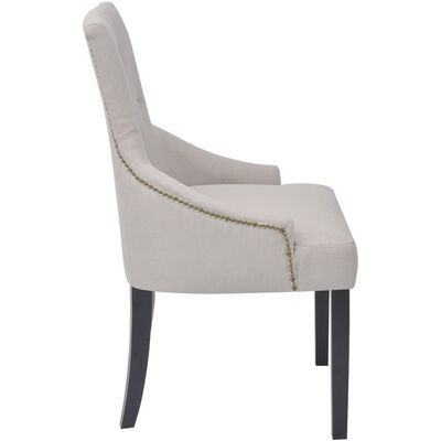 vidaXL spisebordsstole 2 stk. stof cremegrå
