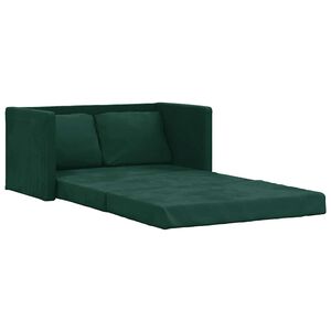vidaXL 2-i-1 sovesofa 122x204x55 cm velour m&oslash;rkegr&oslash;n