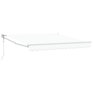 vidaXL Udtr&aelig;kkelig markise Hvid 350 x 250 cm Polyester og metal