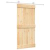 vidaXL Skyded&oslash;r Natur og hvid 95 x 210 cm Massivt Fyrretr&aelig;