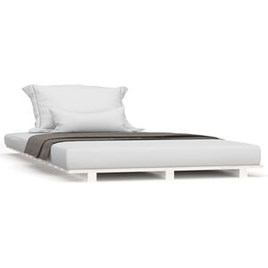 vidaXL sengeramme 90x200 cm massivt fyrretr&aelig; hvid
