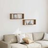 vidaXL væghylder 2 stk. 60x15x30 cm kubeformet konstrueret træ kunsteg