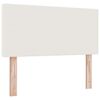 vidaXL LED sengegavl med LED-lysstrimler Creme 80 cm Velourstof
