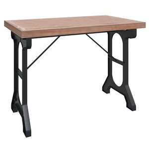 vidaXL spisebord 110x65x82 cm massivt fyrretr&aelig; og jern