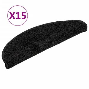vidaXL trappem&aring;tter 15 stk. 56x17x3 cm sorte halvrunde