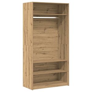 vidaXL kl&aelig;deskab 100x50x200 cm konstrueret tr&aelig; egetr&aelig;slook