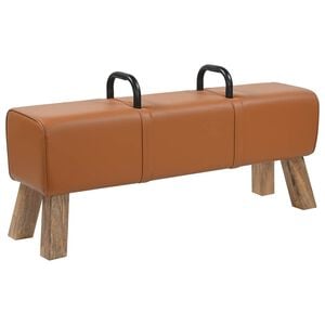 vidaXL b&aelig;nk Brun 110 x 30 x 45 cm &AElig;gte L&aelig;der