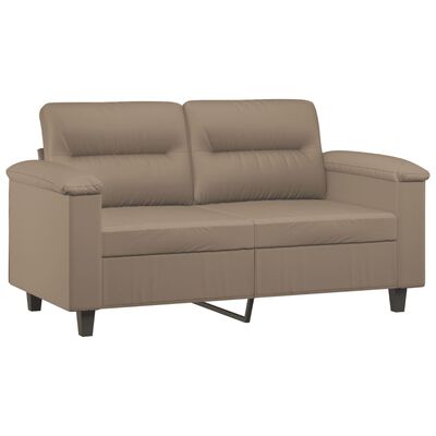vidaXL 2-personers sofa med pyntepuder 120 cm kunstlæder cappuccino