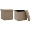 vidaXL foldbare opbevaringspuffer 2 stk. PVC cappuccinofarvet