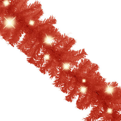 vidaXL juleguirlande med LED-lys 5 m rød