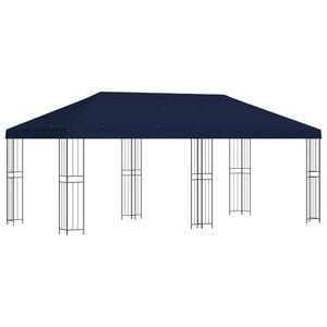 vidaXL Pavillon med sidetapper 6 x 3 m Bl&aring; Polyester og St&aring;l 190
