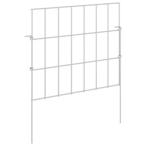 vidaXL Havehegn med p&aelig;le 12 stk. 35 x 30 cm Galvaniseret st&aring;l S&oslash;lv
