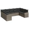 vidaXL sofas&aelig;t til haven 9 dele med hynder polyrattan gr&aring;