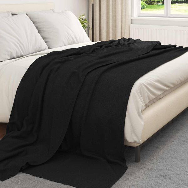 vidaXL Kastet&aelig;pper 6 pcs Sort 240 x 220 cm Fleece
