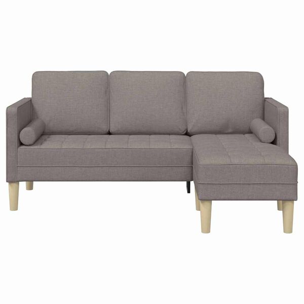 vidaXL Sofa S&aelig;t med pude Gr&aring;brun Polyester