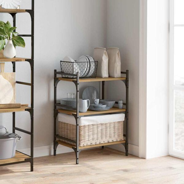 vidaXL K&oslash;kkenvogn Artisan Egetr&aelig; 50 x 35 x 75.5 cm Konstrueret tr&aelig;