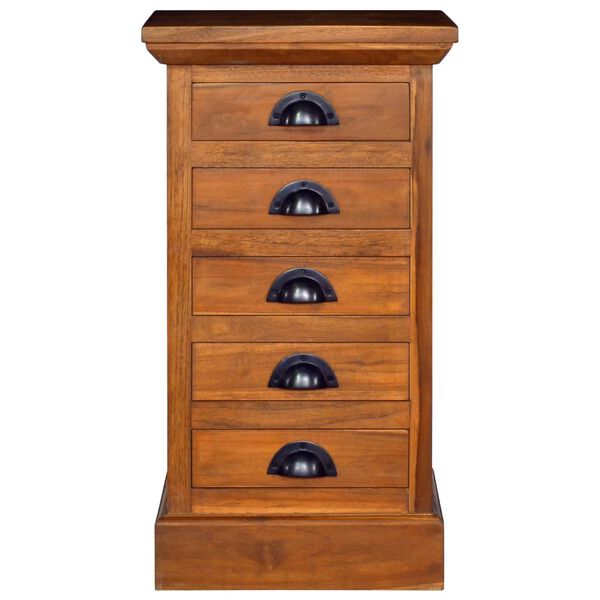 vidaXL kommode med 5 skuffer 35x30x60 cm massivt teaktræ
