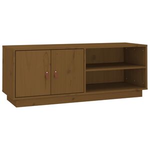 vidaXL tv-bord 105x34x40 cm massivt fyrretr&aelig; gyldenbrun