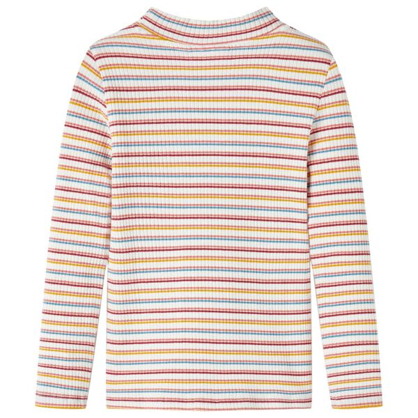 Lang&aelig;rmet T-shirt til b&oslash;rn str. 104 mock-rullekrave ecrufarvet