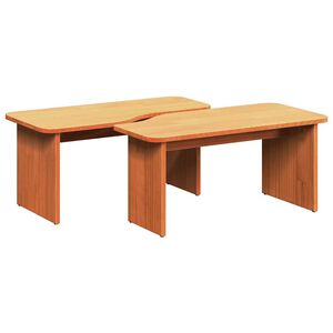 vidaXL Sofabord 2 stk. Voks brun 100 x 69 x 35,5 cm Massivt fyrretr&aelig;