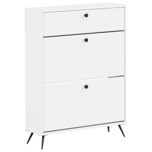 vidaXL Sko skab BREDA 78 x 24 x 103 cm Konstrueret tr&aelig; Hvid
