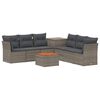 vidaXL Sofa S&aelig;t 8 stk. Gr&aring; og M&oslash;rkegr&aring; Poly Rattan og St&aring;l