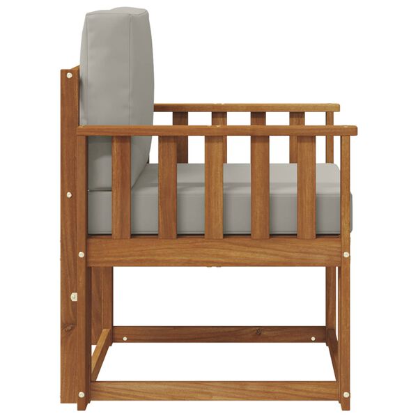 vidaXL Udend&oslash;rs sofa Soli Akacietr&aelig; og polyester Naturlig og lys gr&aring;