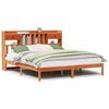 vidaXL seng med reol uden madras 200x200cm massivt fyrretr&aelig; gyldenbrun
