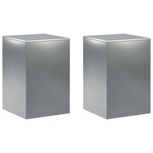 vidaXL Planteholder 2 pcs S&oslash;lv 40 x 40 x 60 cm Rustfrit st&aring;l