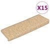 vidaXL trappem&aring;tter 15 stk. 65x21x4 cm lysebrune rektangul&aelig;re kanter