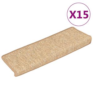 vidaXL trappem&aring;tter 15 stk. 65x21x4 cm lysebrune rektangul&aelig;re kanter