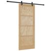 vidaXL Skyded&oslash;r Naturfarvet og sort 86 x 211 cm Massivt fyrretr&aelig;