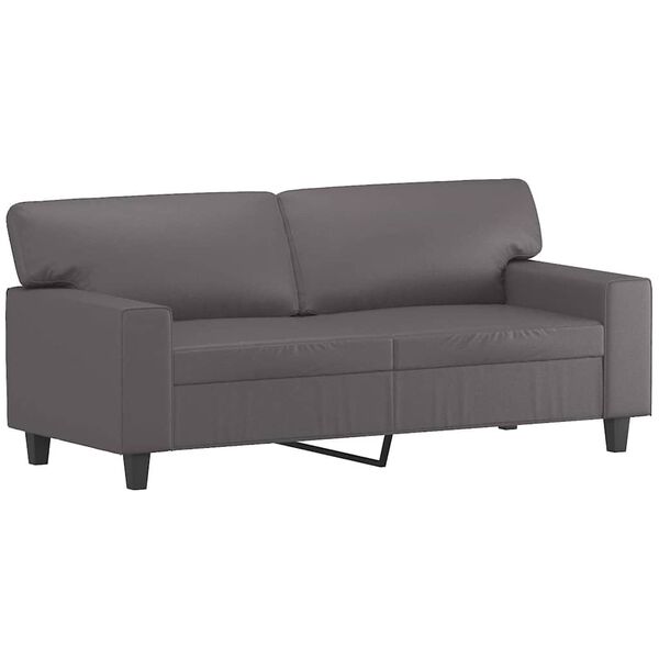 vidaXL 2-personers sofa 140 cm kunstl&aelig;der gr&aring;