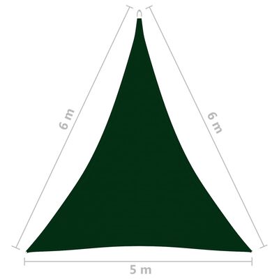 vidaXL solsejl 5x6x6 m trekantet oxfordstof mørkegrøn