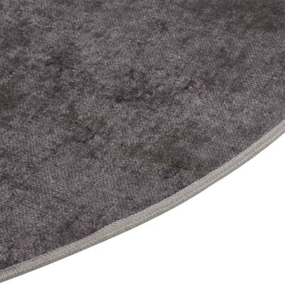 vidaXL gulvtæppe φ120 skridsikkert og vaskbart grå