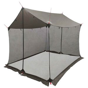 vidaXL Camping tarp med mesh v&aelig;gge 270 x 210 x 210 cm Brun Gr&aring;