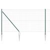 vidaXL Euro Hegn med Spidser 10 x 1 m PVC-belagt st&aring;l Gr&oslash;n Mesh