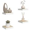 vidaXL v&aelig;ghylder 4 stk. 23x23,5x3,8 cm MDF egetr&aelig;sfarvet og hvid