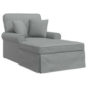 vidaXL Chaise lounge med volant 3 stk. Lysegr&aring; Stof 91 x 157 x 91 cm