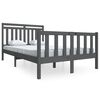 vidaXL sengeramme 135x190 cm dobbelt massivt tr&aelig; gr&aring;
