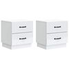 vidaXL Natskab 2 stk. Hvid 43 x 34,5 x 44,5 cm Konstrueret tr&aelig;